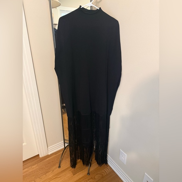 KHAITE Olson Fringe Black Maxi Dress - Picture 5 of 8